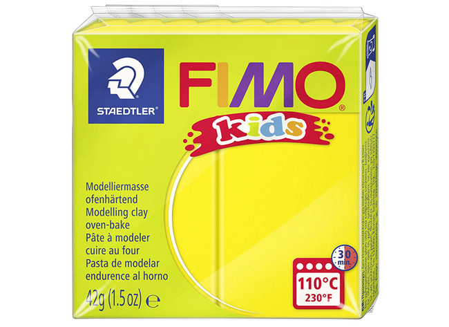Boetseerklei - Staedtler Fimo Kids - Boetseren - 42 G - Geel - Per Stuk