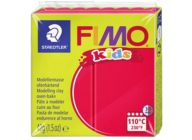 Boetseerklei - Staedtler Fimo Kids - Boetseren - 42 G - Rood - Per Stuk