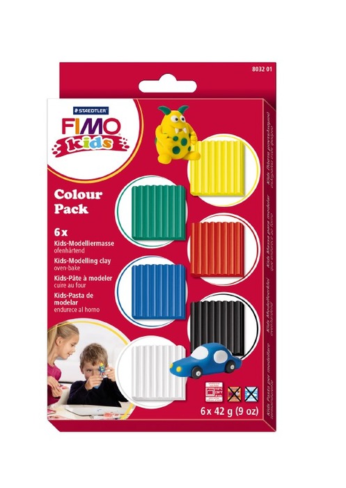 Boetseerklei - Staedtler Fimo Kids - Boetseren - 42 G - Set 1 - Set Van 6 Assorti