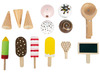 Winkelhoek - voeding - hout - ijsjesstand - 15-delig - per set