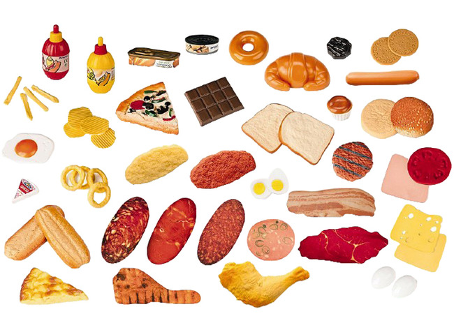 Speelgoed - Imitatievoeding - Miniland - Fast Food - Met Opbergbox - Set Van 52 Assorti