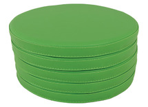 Zitkussen - poef - rond - groen, grijs, blauw, lichtgrijs, limoen, turquoise - set van 5 - donkergroen - per stuk