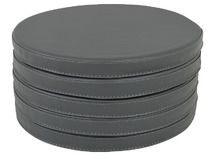 Zitkussen - poef - rond - groen, grijs, blauw, lichtgrijs, limoen, turquoise - set van 5 - grijs - per stuk