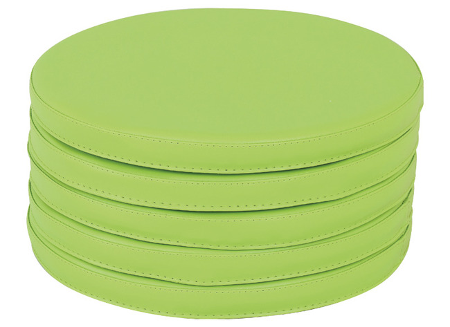 Zitkussen - Poef - Rond - Groen, Grijs, Blauw, Lichtgrijs, Limoen, Turquoise - Set Van 5 - Limoen - Per Stuk