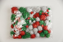 Pompons - Kerst Glitterpompons - Budget - Set Van 120