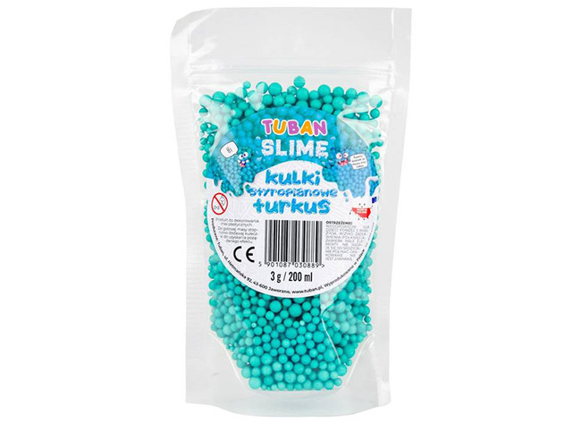 Slijm - Tuban - Foambolletjes - Turkoois - Per Zakje