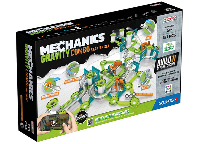 Bouwset - Geomag Mechanics Gravity Recycled Combo Starter Set - Magnetisch - Set Van 153