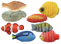 Speelgoed - vissen - Yellow Door Fish Sensory Play Stones - set van 8 assorti