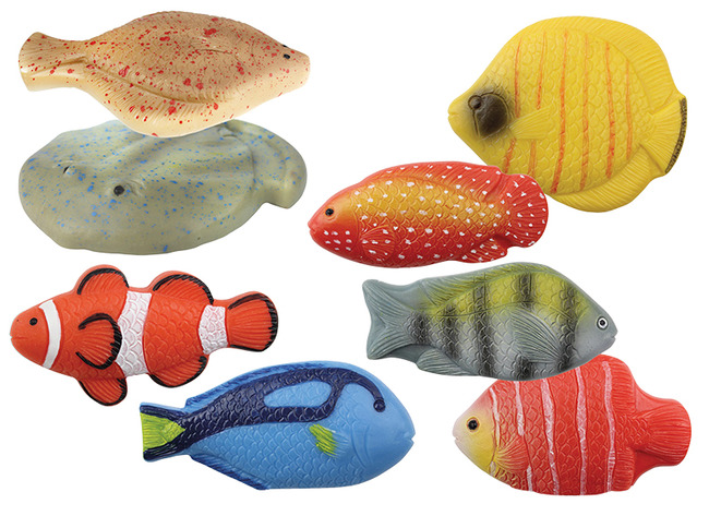 Speelgoed - Vissen - Yellow Door Fish Sensory Play Stones - Set Van 8 Assorti
