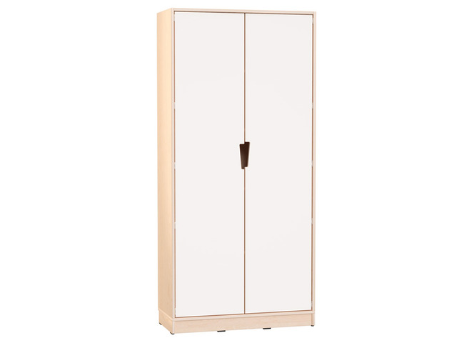 Naturo - Grote 2-witte-deuren Kast - Uitgesneden Handvat - Plint
