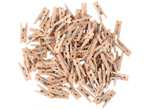 Hout - Wasknijper - Mini - Natuur - Set/100