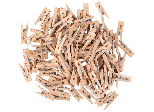 Wasknijper - Mini - Natuur - Hout - Set Van 100