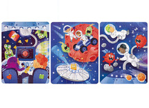 Puzzels - karton - Hape - 3-in 1 puzzel - intergalactic