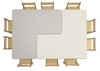 Tafel - L-Tafel Met Houten Poten Beuken Frame