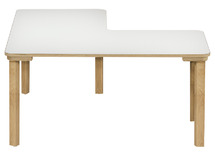 Tafel - L-Tafel Met Houten Poten Beuken Frame - 64 cm - blad groen - per stuk