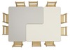 Tafel - L-Tafel Met Houten Poten Beuken Frame
