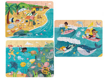 Puzzels - karton - Hape - 3-in 1 puzzel - ocean friends