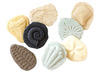Stempels - kleistempels - Yellow Door Let's Investigate Fossils - fossielen - boetseren - zand en water - steenmix - 8 x 9 cm - set van 8