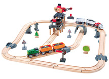 Trein - sporen - hape - cargo set - 64-delig