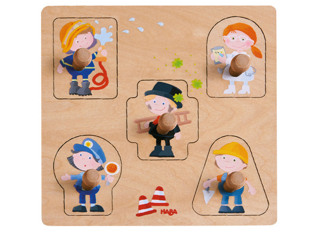 Puzzels - Haba - Inlegpuzzel - Beroepen - 5 Delig