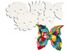Maskers - karton - carnaval - blanco - set van 5 assorti