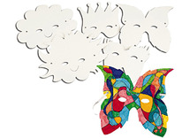 Maskers - karton - carnaval - blanco - set van 5 assorti