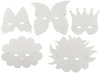 Maskers - karton - carnaval - blanco - set van 5 assorti