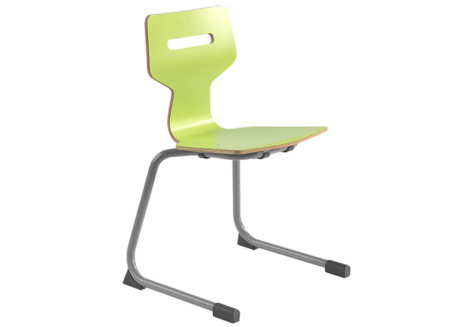 Stoel - Houten Kuip - Gripz - Sledepoot - Zithoogte 31 Cm