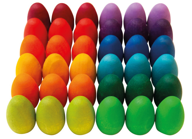 Open-ended - Grapat Mandala Rainbow Eggs - Eitjes - Set Van 36 Assorti