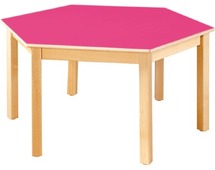 Tafel - Tafelblad - Zeshoekig 120 Cm - 40 cm - blad appelgroen - per stuk