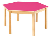 Tafel - Tafelblad - Zeshoekig - 120 cm x 120 cm x 46 cm - blad appelgroen - per stuk