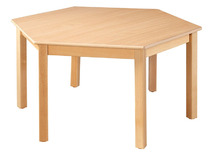 Tafel - Standaard - Zeshoekig - 120 cm x 120 cm x 46 cm - blad beuk - per stuk