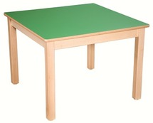 Tafel Met Gekleurd Tafelblad, Vierkant80X80 Cm