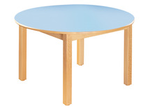 Tafel - Tafelblad - Rond - 100 cm x 100 cm x 46 cm - blad appelgroen - per stuk