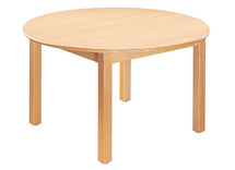 Tafel - Standaard - Rond - 100 cm x 100 cm x 46 cm - blad beuk - per stuk