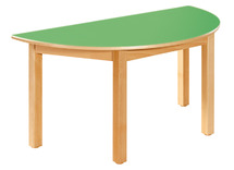 Tafel - Tafelblad - Halfrond - 120 cm x 60 cm x 76 cm - blad oranje - per stuk