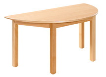 Tafel - Standaard - Halfrond - 120 cm x 60 cm x 46 cm - beuk - per stuk