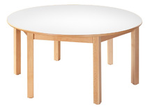 Tafel - Tafelblad - Rond - 120 cm x 120 cm x 64 cm - blad lichtgeel - per stuk