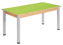 Tafel - Metalen Verstelbare Poten - Rechthoekig - 120 cm x 60 cm x 42/58 cm - blad cranberry - per stuk