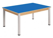 Tafel - Metalen Verstelbare Poten - Rechthoekig - 120 cm x 80 cm x 58/76 cm - blad fuchsia - per stuk