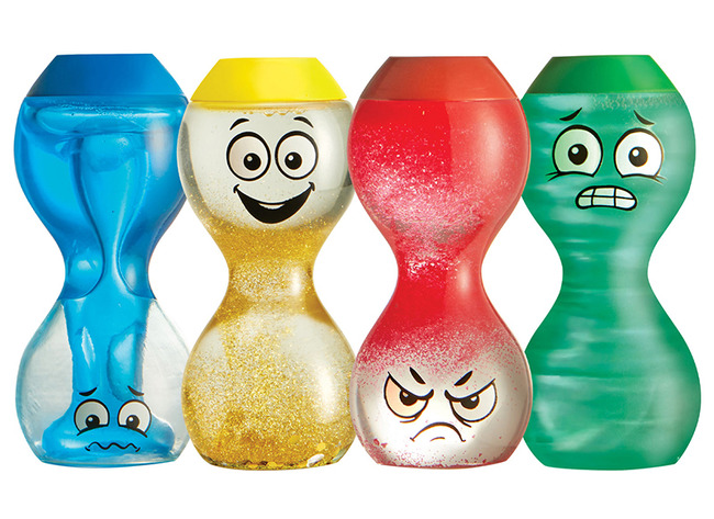 Sensorisch Materiaal - Hand2mind Express Your Feelings Sensory Bottles - Gelukkig, Boos, Bang En Verdrietig - Sensorische Flessen - Set Van 4 Assorti
