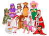 Verkleedkledij-capes kinderdag verblijf-set van 12