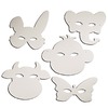 Maskers - karton - dieren - blanco - set van 16 assorti