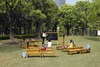 ZITBANK - OUTDOOR - HOUT - SET VAN 6
