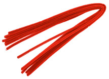 Chenilledraad - 6 mm x 50 cm - rood - set van 10