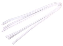 Chenilledraad - 6 mm x 50 cm - wit - set van 10