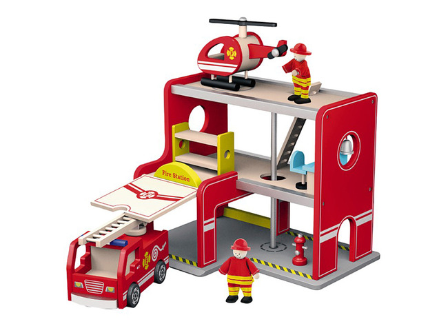 Speelgoed Brandweerkazerne - Met Accessoires - Hout - Per Set
