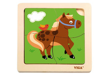 Houten puzzels - boerderijdiere van 3
