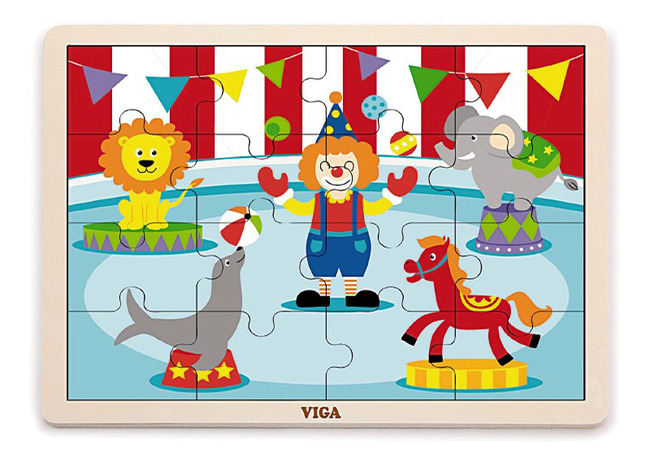 Puzzel - Hout - Viga - Circus 16st