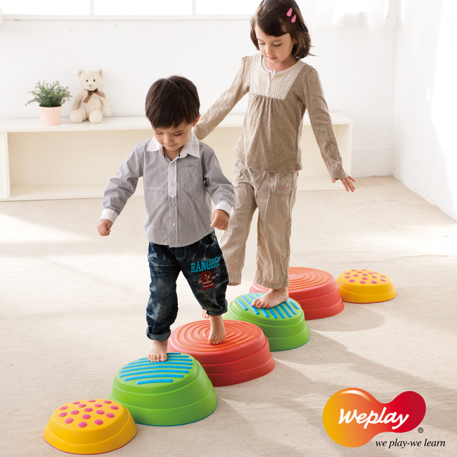 Evenwichtsparcours - Rainbow River Stones - Balanceren - Tactiele Omloop - Eilanden - Set Van 6 Assorti